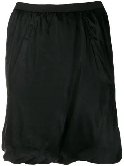 Shop Rick Owens Ruched Design Skirt In Black