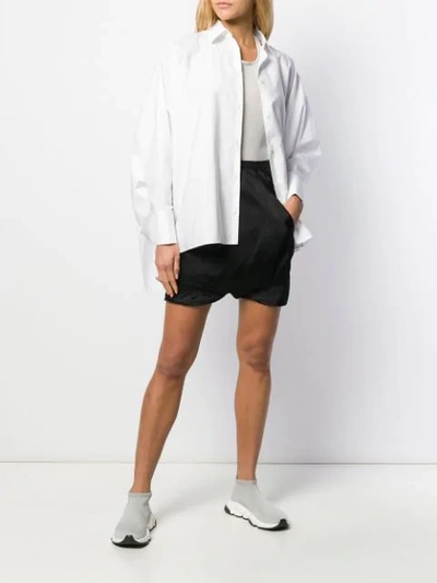 Shop Rick Owens Ruched Design Skirt In Black