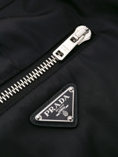 Shop Prada Zipped Cargo Trousers In Black