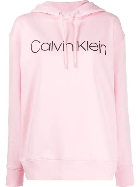 Calvin Klein Printed Logo Hoodie In Pink | ModeSens