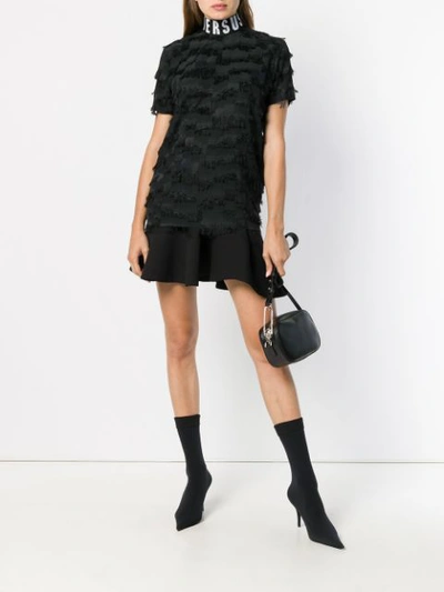 VERSUS LOGO TURTLE NECK BLOUSE - 黑色