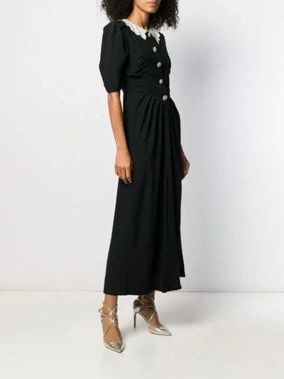 Shop Alessandra Rich Embellished Midi Dress In Black