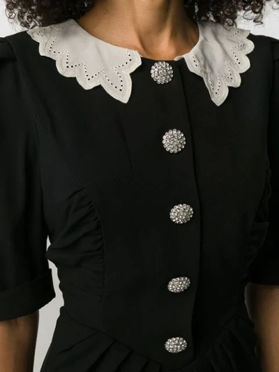 Shop Alessandra Rich Embellished Midi Dress In Black