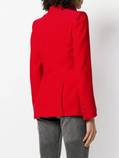 Shop Alexander Mcqueen Single Button Blazer In Red