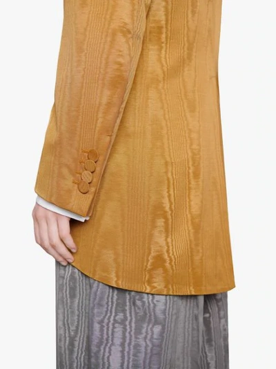 Shop Gucci Moiré Single-breasted Jacket In Yellow