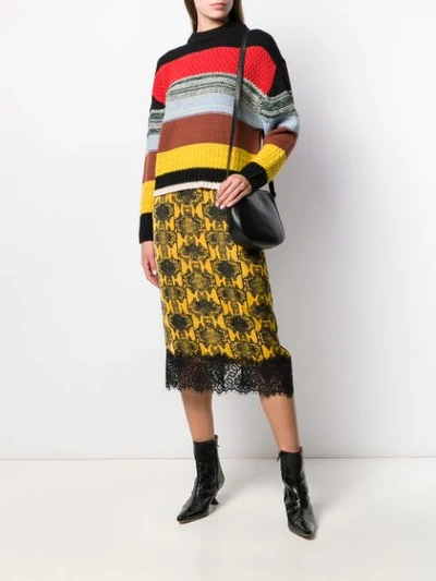Shop Essentiel Antwerp Lace Hem Midi Skirt In T4ng