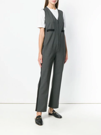 Shop Pinko Side Band Jumpsuit In Grey