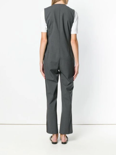 Shop Pinko Side Band Jumpsuit In Grey