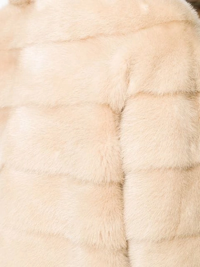 Shop Simonetta Ravizza Mink Fur Coat In Neutrals