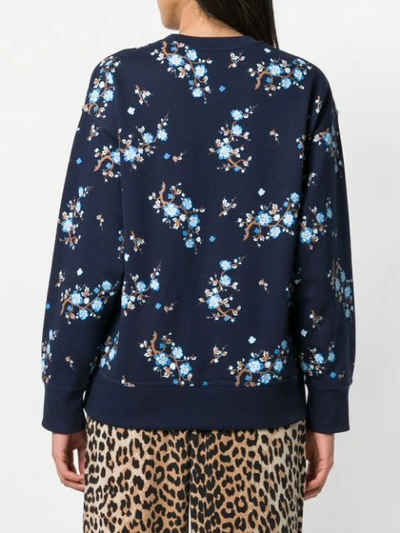 Shop Kenzo Cheongsam Flower Sweatshirt - Blue