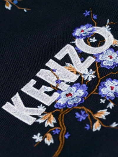 Shop Kenzo Cheongsam Flower Sweatshirt - Blue