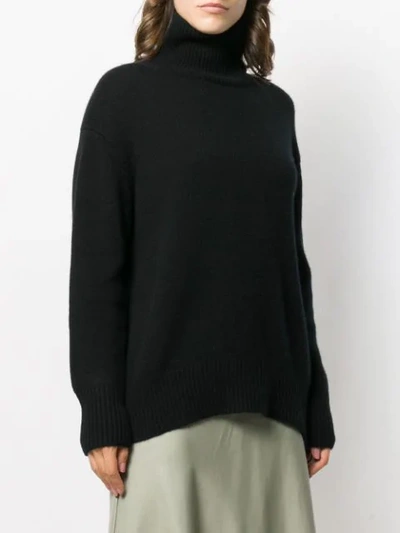 Shop Allude Cashmere Turtleneck Sweater In Black