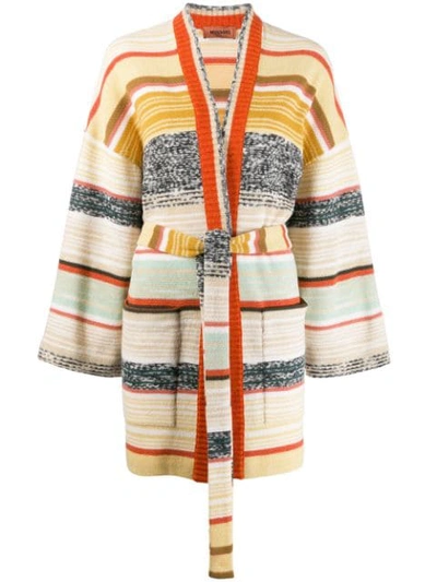 Shop Missoni Color Block Stripes Cardigan In Neutrals