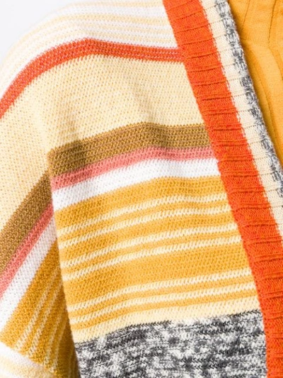 Shop Missoni Color Block Stripes Cardigan In Neutrals