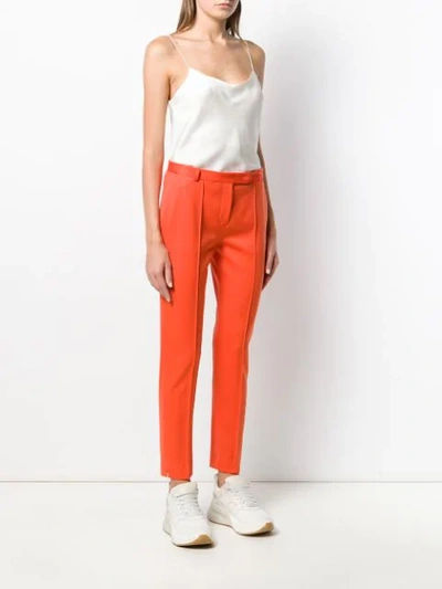 Shop Styland Slim Fit Trousers In Orange