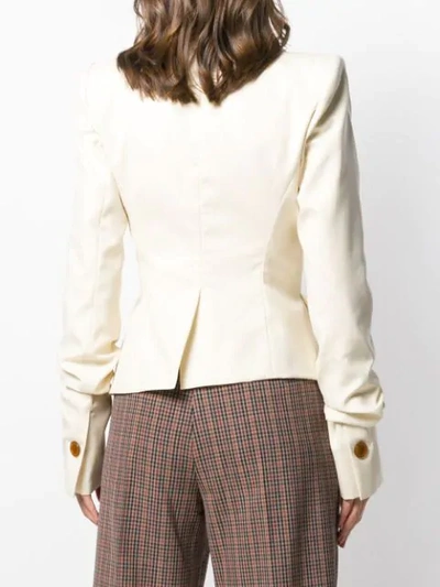 Shop Vivienne Westwood Ruched Button Jacket In 112 Ecru