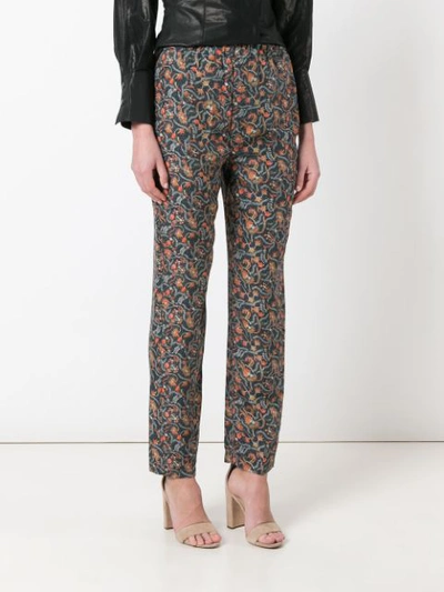 Shop Isabel Marant Floral Print Trousers In Black