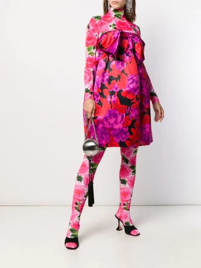 Shop Richard Quinn Rose Print Leggings In Pink