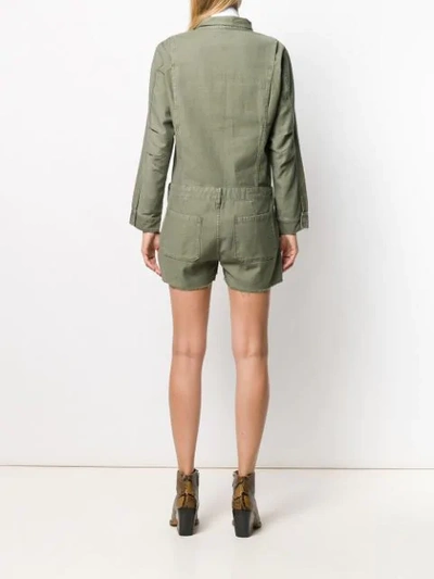 Shop Frame Zipped-up Playsuit In Green