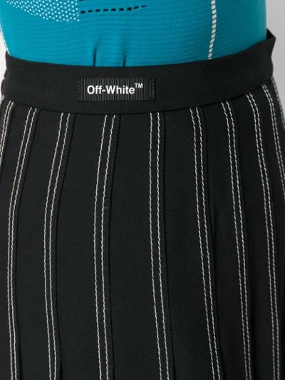 Shop Off-white Contrast Stitch Pleated Skirt In Black