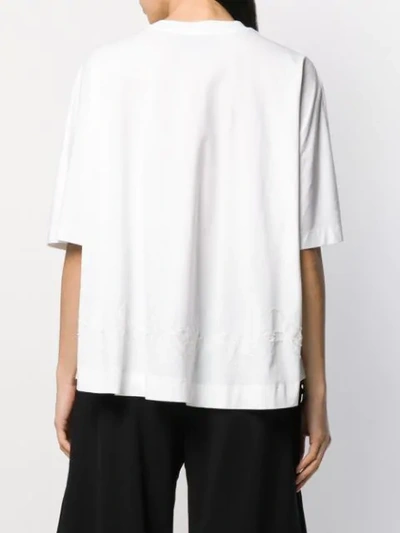 Shop Simone Rocha Pearl-embellished T-shirt In White