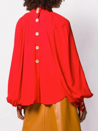 Shop A.w.a.k.e. Wide Sleeved Blouse In Red