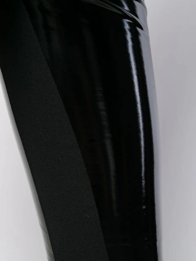 Shop Karl Lagerfeld Varnished Finish Leggings In Black