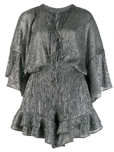 Shop Iro Metallic Romper In Silver