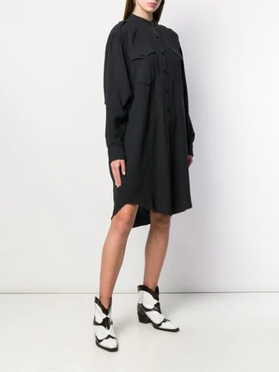 Shop Isabel Marant Étoile Long Sleeve Shirt Dress In Black