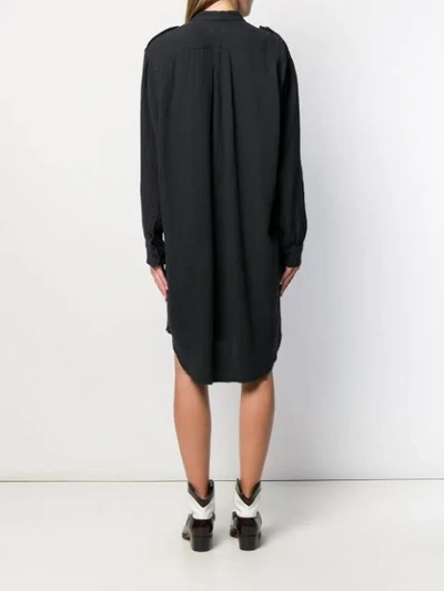 Shop Isabel Marant Étoile Long Sleeve Shirt Dress In Black