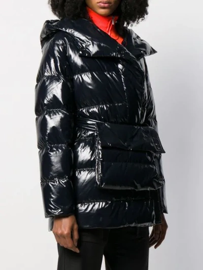 Shop Bacon Hooded Padded Jacket In Black