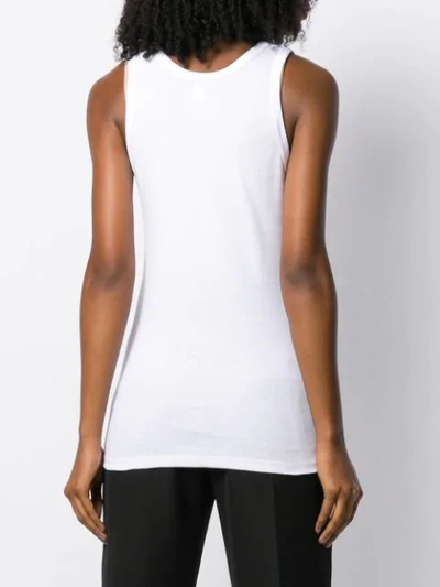 Shop Ann Demeulemeester Embroidered Tank Top In White