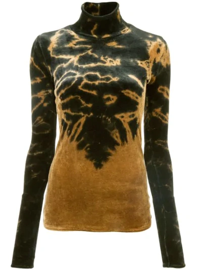 Shop Proenza Schouler Long Sleeve Tie Dye Turtleneck In Black