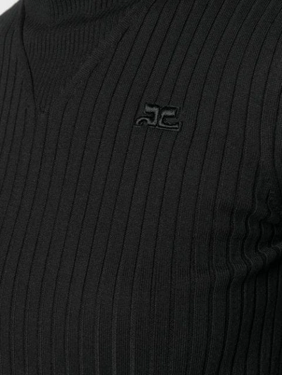 Shop Courrèges Turtleneck Sweatshirt In Black