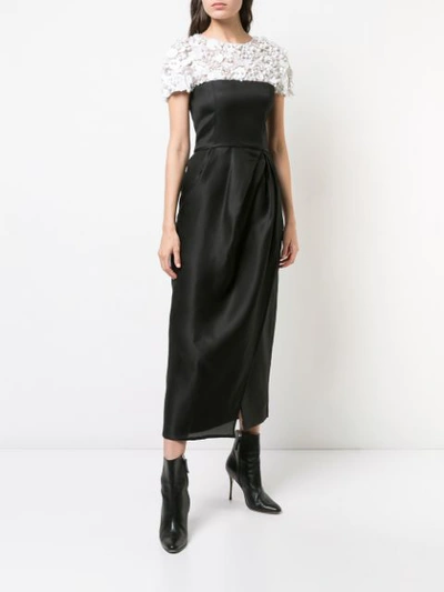 Shop Carolina Herrera Sequin Embroidered Dress - Black