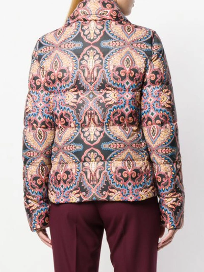 Shop Etro Printed Padded Jacket - Black