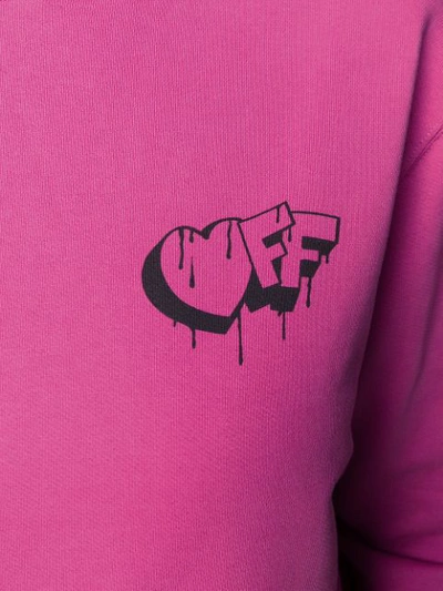 Shop Off-white Graffiti Logo Print Hoodie In Pink