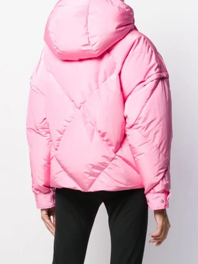 Shop Msgm Oversized Puffer Jacket In Pink