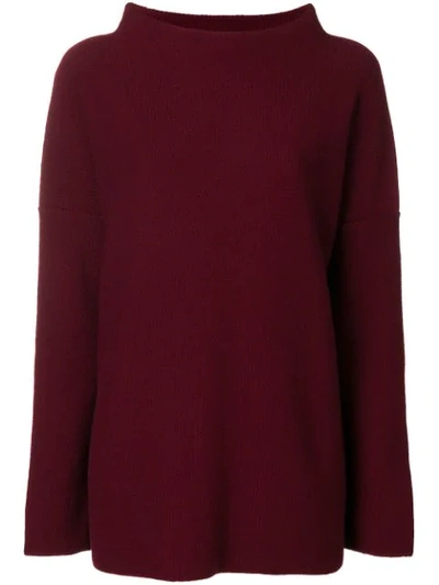 Shop Daniela Gregis Slouchy Boat Neck Sweater - Red