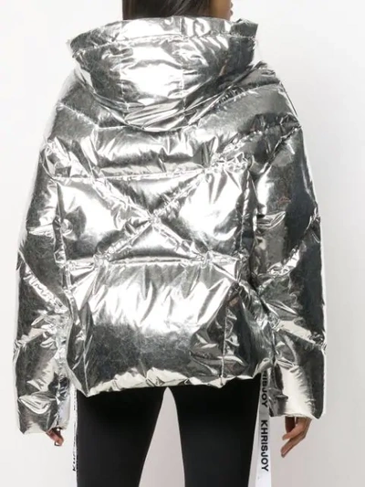 Shop Khrisjoy Khris Puffer Jacket In Si27 Laminated Silver