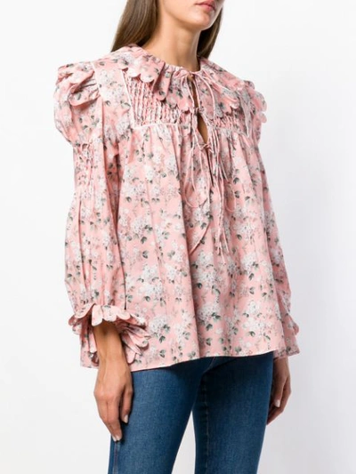 Shop Horror Vacui Scalloped Blouse - Pink
