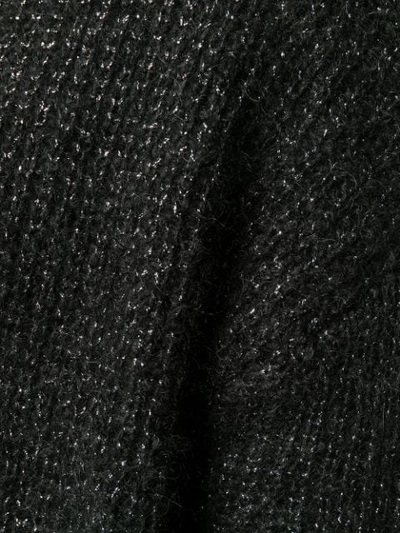 Shop Saint Laurent Metallic Loose-knit Jumper In Black