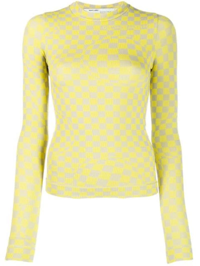 Shop Off-white Bubble Check T-shirt In Yellow