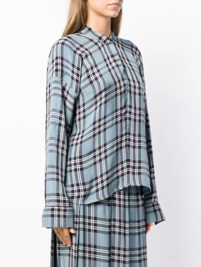 Shop Sara Lanzi Check Longsleeved Shirt In Blue