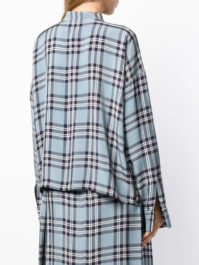 Shop Sara Lanzi Check Longsleeved Shirt In Blue