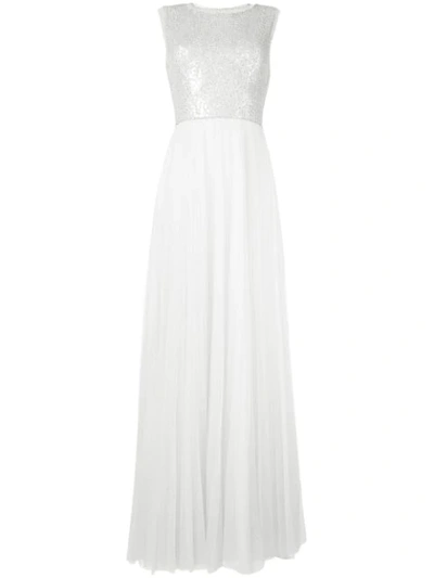Shop Jenny Packham Embellished Evening Dress In White