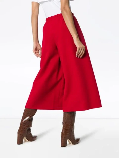 Shop Gucci High-waisted Wide-leg Culottes In Red