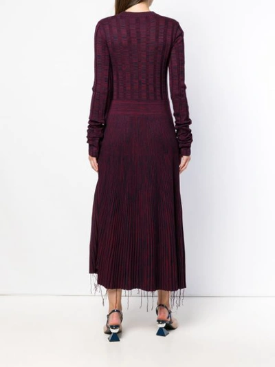 Shop Marni Patterned Sweater Dress In Red
