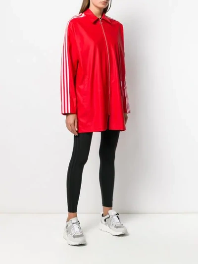 Shop Fiorucci X Adidas Long Jacket In Red
