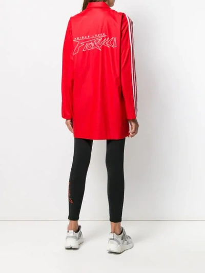 Shop Fiorucci X Adidas Long Jacket In Red